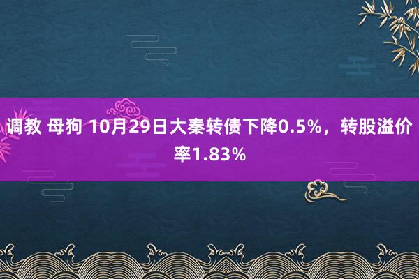 调教 母狗 10月29日大秦转债下降0.5%，转股溢价率1.83%