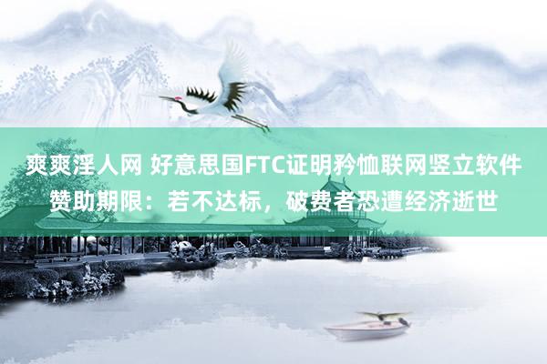 爽爽淫人网 好意思国FTC证明矜恤联网竖立软件赞助期限：若不达标，破费者恐遭经济逝世