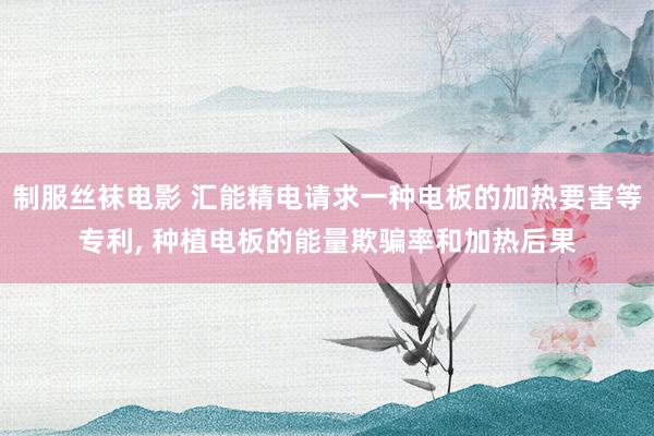 制服丝袜电影 汇能精电请求一种电板的加热要害等专利， 种植电板的能量欺骗率和加热后果