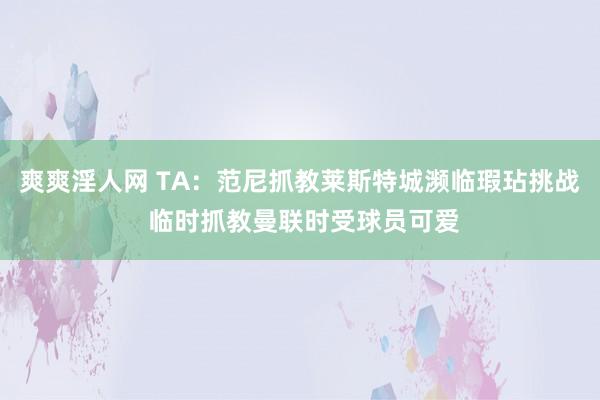 爽爽淫人网 TA：范尼抓教莱斯特城濒临瑕玷挑战 临时抓教曼联时受球员可爱