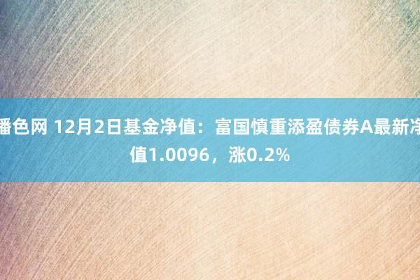 播色网 12月2日基金净值：富国慎重添盈债券A最新净值1.0096，涨0.2%