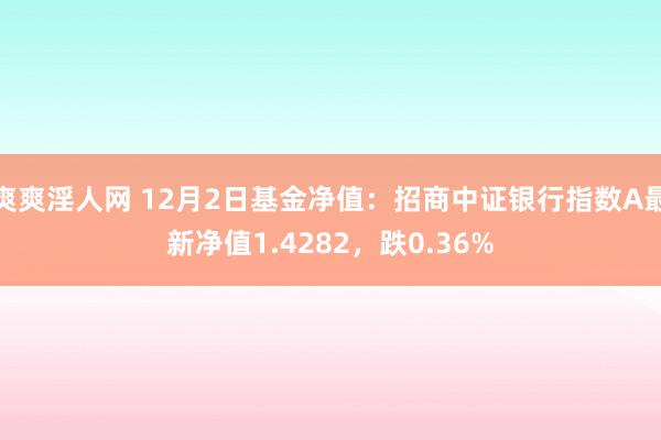 爽爽淫人网 12月2日基金净值：招商中证银行指数A最新净值1.4282，跌0.36%