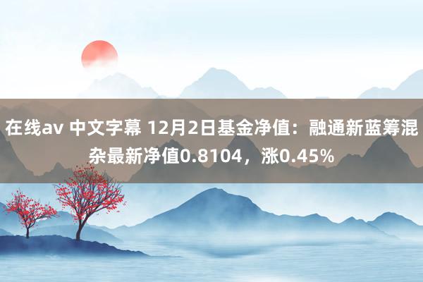 在线av 中文字幕 12月2日基金净值：融通新蓝筹混杂最新净值0.8104，涨0.45%