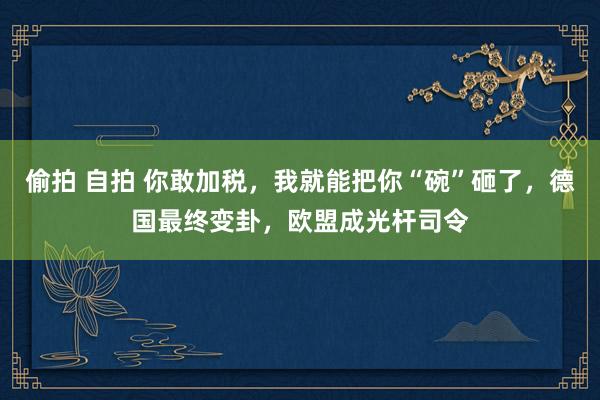 偷拍 自拍 你敢加税，我就能把你“碗”砸了，德国最终变卦，欧盟成光杆司令