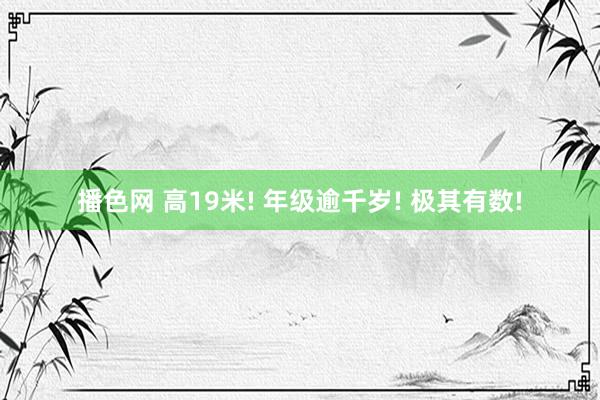 播色网 高19米! 年级逾千岁! 极其有数!