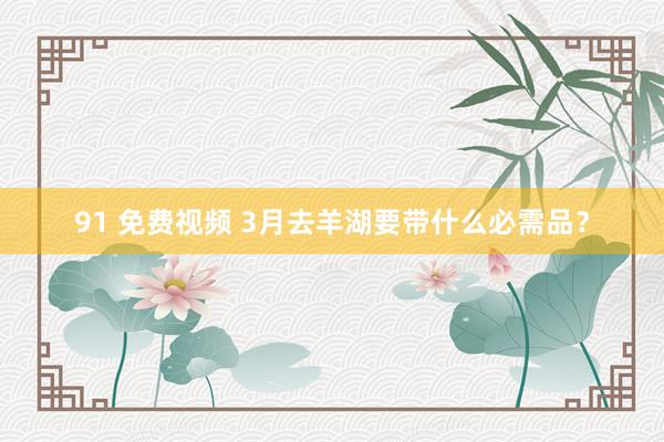 91 免费视频 3月去羊湖要带什么必需品？