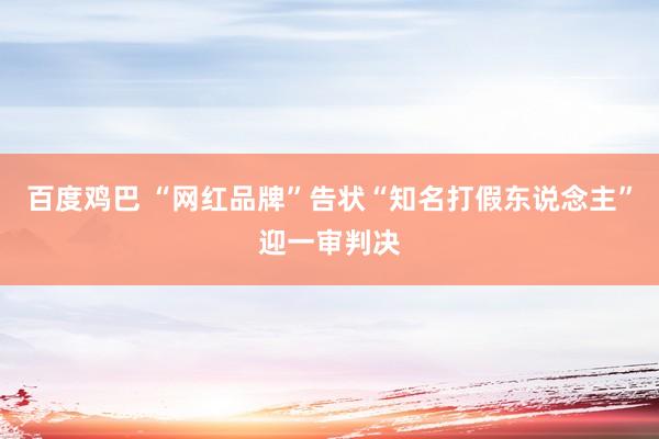 百度鸡巴 “网红品牌”告状“知名打假东说念主”迎一审判决