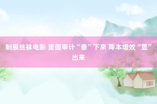 制服丝袜电影 里面审计“垂”下来 降本增效“显”出来