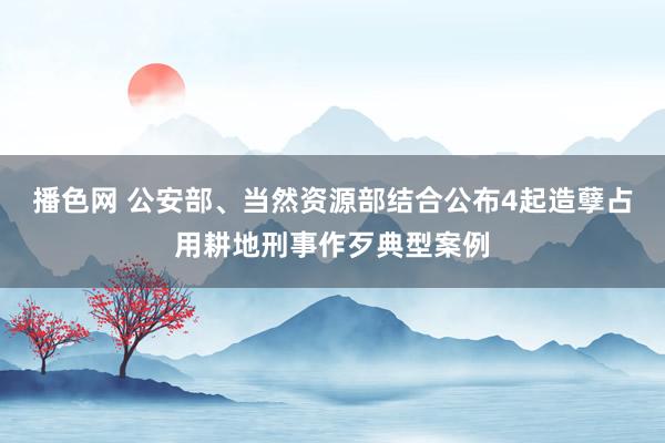 播色网 公安部、当然资源部结合公布4起造孽占用耕地刑事作歹典型案例