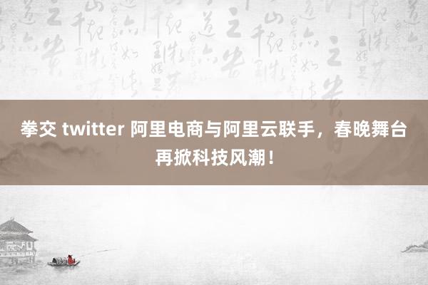 拳交 twitter 阿里电商与阿里云联手，春晚舞台再掀科技风潮！