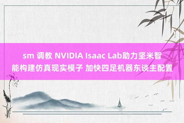 sm 调教 NVIDIA Isaac Lab助力坚米智能构建仿真现实模子 加快四足机器东谈主配置