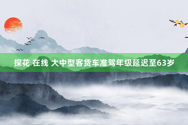 探花 在线 大中型客货车准驾年级延迟至63岁