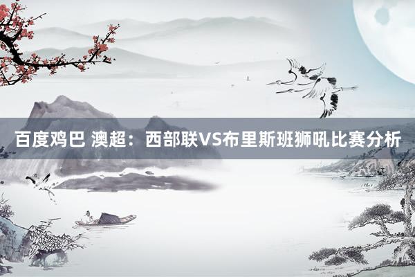 百度鸡巴 澳超：西部联VS布里斯班狮吼比赛分析