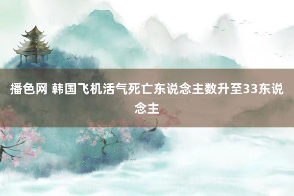 播色网 韩国飞机活气死亡东说念主数升至33东说念主