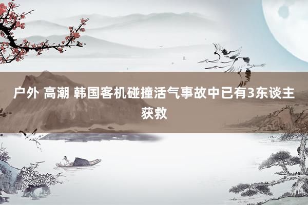 户外 高潮 韩国客机碰撞活气事故中已有3东谈主获救