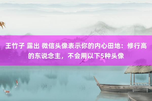 王竹子 露出 微信头像表示你的内心田地：修行高的东说念主，不会用以下5种头像