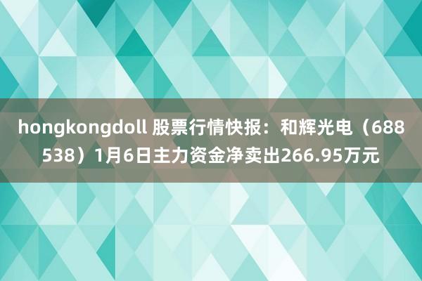 hongkongdoll 股票行情快报：和辉光电（688538）1月6日主力资金净卖出266.95万元