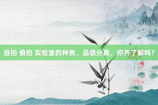 自拍 偷拍 实验室的种类、品级分离，你齐了解吗？
