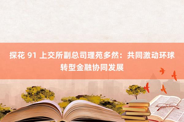探花 91 上交所副总司理苑多然：共同激动环球转型金融协同发展