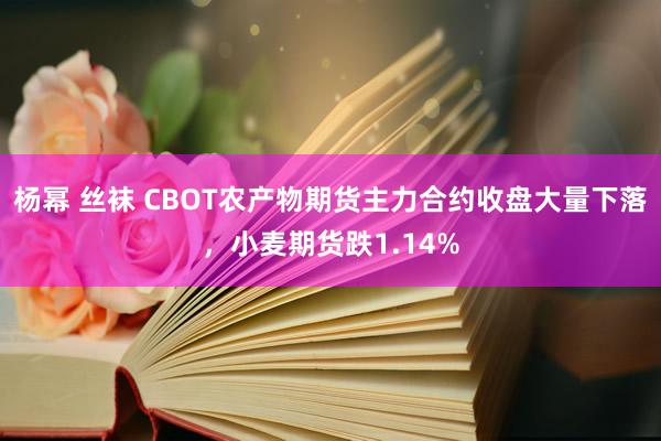 杨幂 丝袜 CBOT农产物期货主力合约收盘大量下落，小麦期货跌1.14%